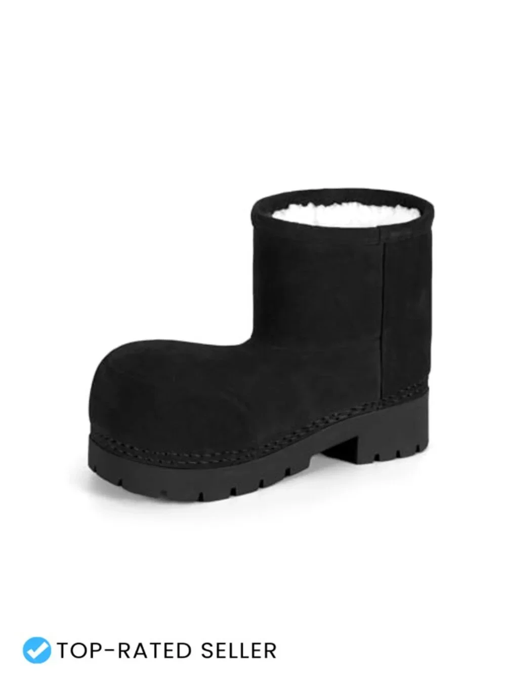 Faux Fur Lined Waterproof Ankle Boots Non Slip Winter Snow Booties